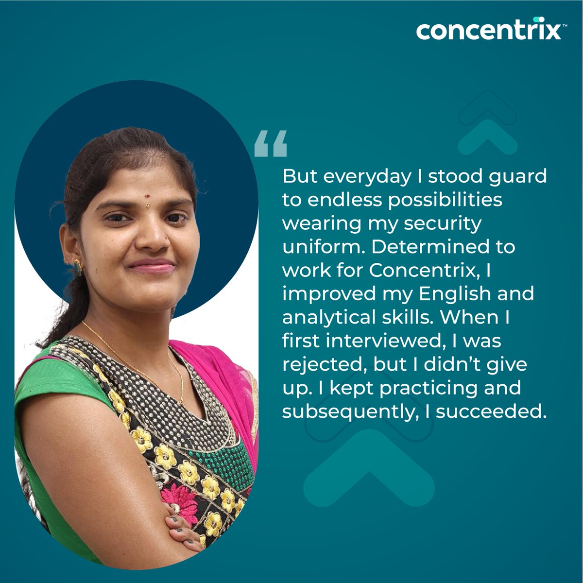 ConcentrixIND's tweet photo. From security personnel to working for a global brand! Jayashree's journey from dreams to success showcases ambition, perseverance, and determination. Here's to more achievements together! ✨ @Concentrix

#careerturner #CareerGoals https://t.co/DpG10RThkG