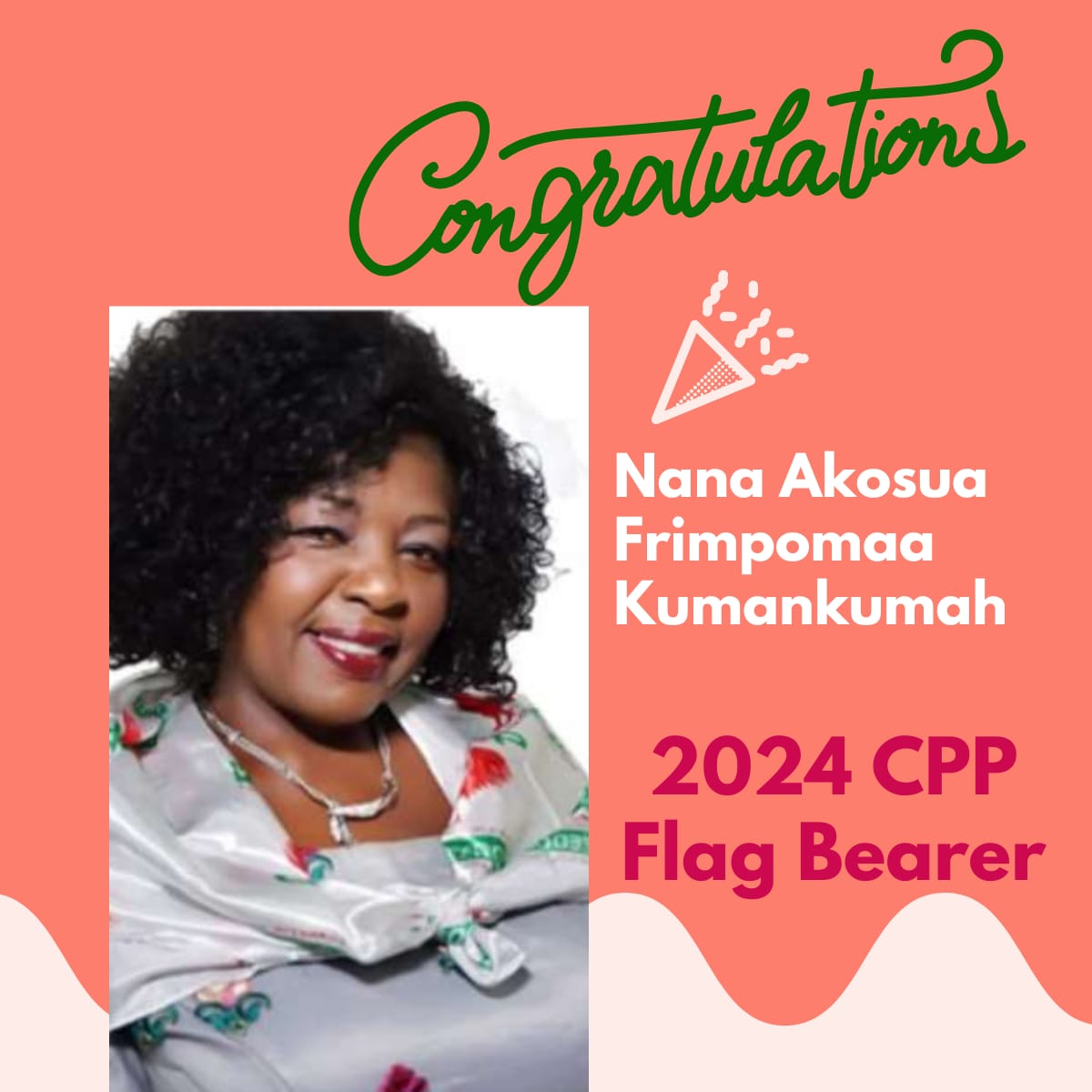 cpptemaeast's tweet image. Nana Akosua Frimpong Sarpong KumanKumah as the flag bearer for Conventions People&apos;s Party. The CPP is the first party in Ghana to elect a female as a Presidential candidate. 
The only party that can help Ghana is the CPP. #votecpp #peotestvote
#Forwardever #nkrumaneverdies