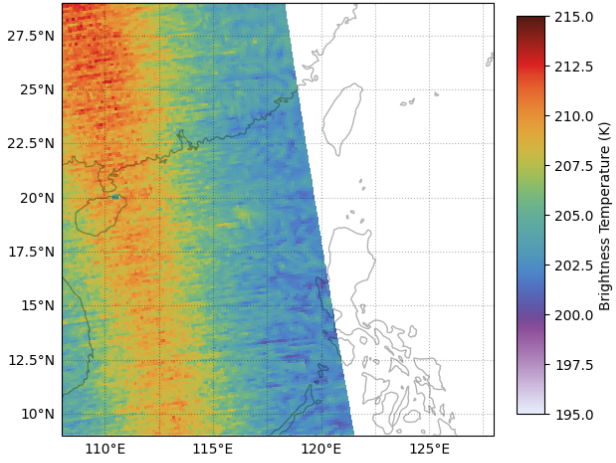 JoeMunchak's tweet photo. @DerrickHerndon2 Not so much in this pass, but in the next pass at 1500 yesterday you can see that warm core a bit in channel 7 (118.75 +- 0.375). https://t.co/bvePxgxyGP