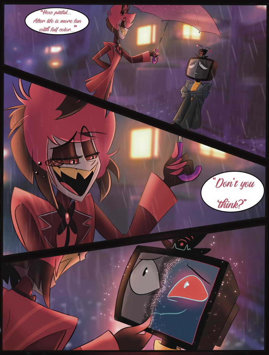 Alastorsart's tweet photo. After life is better full color, right? 🥹🎶
#HazbinHotel #HazbinHotelAlastor #HazbinHotelVox #Radiostatic #voxal #staticradio https://t.co/sxzx4xUC6W