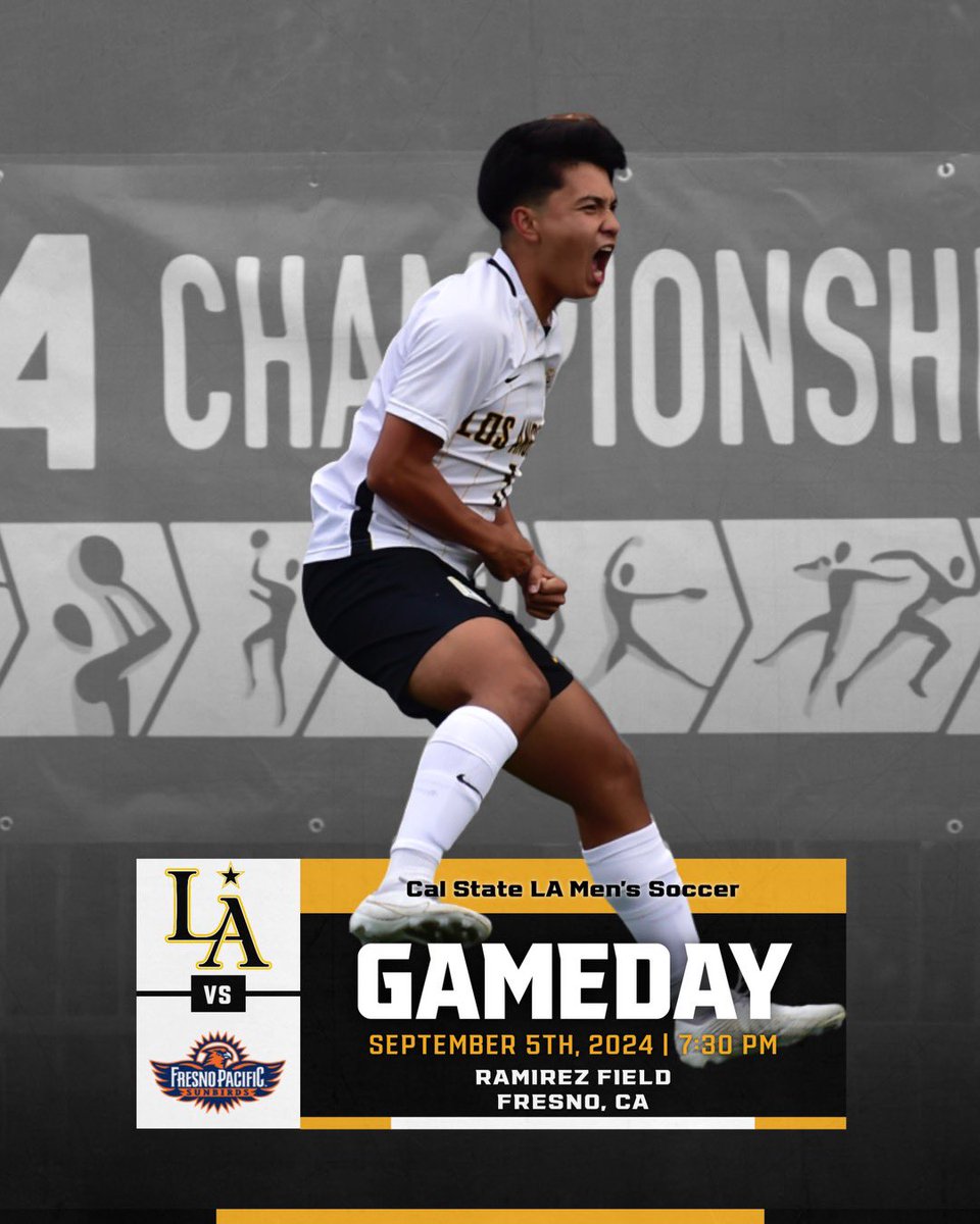Cal State LA Men's Soccer (@calstatelamsoc) on Twitter photo We’re Back!
The boys of CSLA Men’s Soccer are on the road in Fresno to face off against the Sunbirds of Fresno Pacific University for the first of three road games to open the 2024 season
🆚 <a href="/FPUsoccer/">FPU Soccer</a>
🏟 Ramirez Field
⏰ 7:30 PM
📍Fresno, CA
📺 Team1Sports by HudlTV
#WeAreLA We’re Back!
The boys of CSLA Men’s Soccer are on the road in Fresno to face off against the Sunbirds of Fresno Pacific University for the first of three road games to open the 2024 season
🆚 <a href="/FPUsoccer/">FPU Soccer</a>
🏟 Ramirez Field
⏰ 7:30 PM
📍Fresno, CA
📺 Team1Sports by HudlTV
#WeAreLA