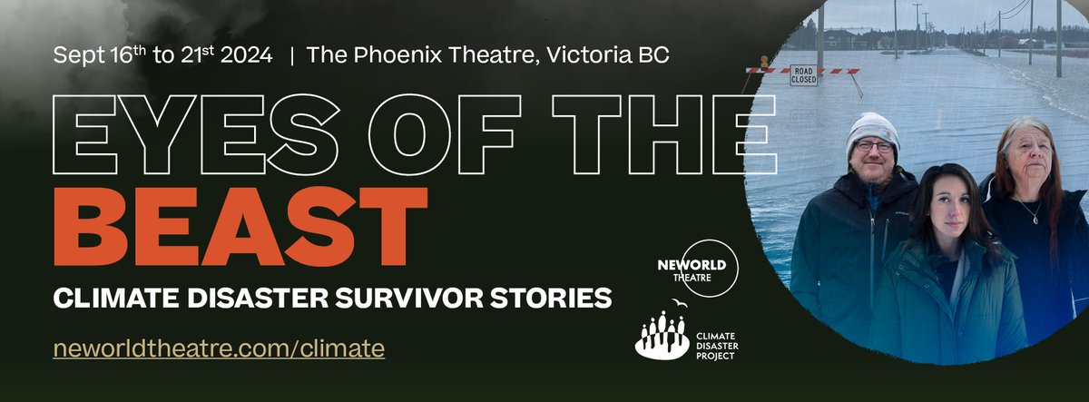 UVic Fine Arts (@uvic_finearts) on Twitter photo Seats going fast for "Eyes of the Beast", a world premiere verbatim theatre project by @neworldtheatre & <a href="/cdp_community/">Climate Disaster Project</a> about ordinary people surviving these extraordinary times. Reserve now <a href="/UVicPhoenix/">UVic Phoenix Theatre</a>: ow.ly/L0R650SGpth
#uvicarts #uvic #yyjtheatre #crdarts Seats going fast for "Eyes of the Beast", a world premiere verbatim theatre project by @neworldtheatre & <a href="/cdp_community/">Climate Disaster Project</a> about ordinary people surviving these extraordinary times. Reserve now <a href="/UVicPhoenix/">UVic Phoenix Theatre</a>: ow.ly/L0R650SGpth
#uvicarts #uvic #yyjtheatre #crdarts