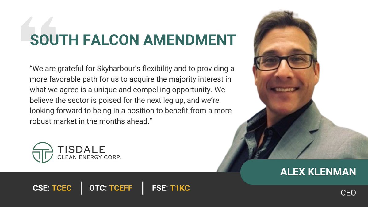 “We believe the sector is poised for the next leg up, and we’re looking forward to being in a position to benefit from a more robust market in the months ahead.”

More from CEO Alex Klenman on the South Falcon East Project amendment: bit.ly/3LE3mWK

$TCEC $TCEFF
#Mining