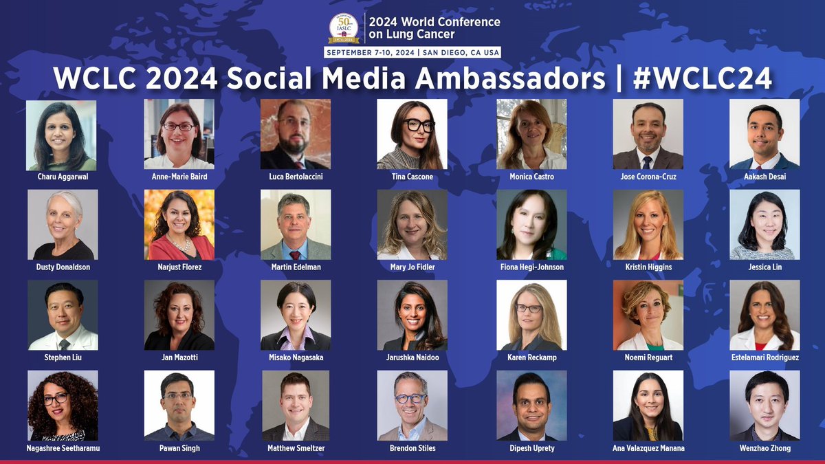 Our social media ambassadors for #WCLC24 

Make sure to follow their updates and insights during the conference