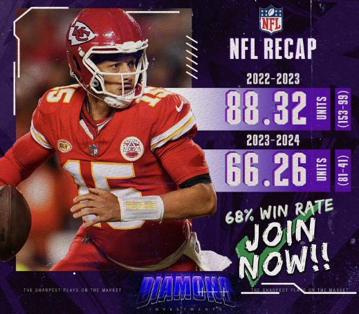 🔨💎 𝗙𝗥𝗘𝗘 3𝗨 𝗡𝗙𝗟 𝗣𝗟𝗔𝗬  💎🔨

+154 UNITS NFL PAST 2 SEASONS 

RT/LIKE + REPLY AND I'LL DM YOU‼️ 

MUST BE FOLLOWING✅
<a href="/DiaInvestments/">Diamond Investments</a>