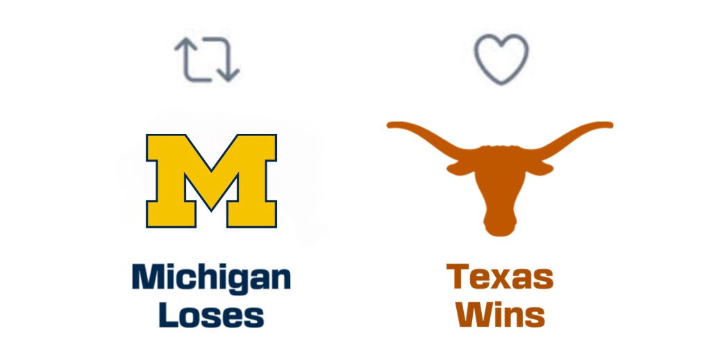 kyleumlang's tweet image. Ok let’s settle this. What outcome is happening Saturday?

#TEXvsMICH
