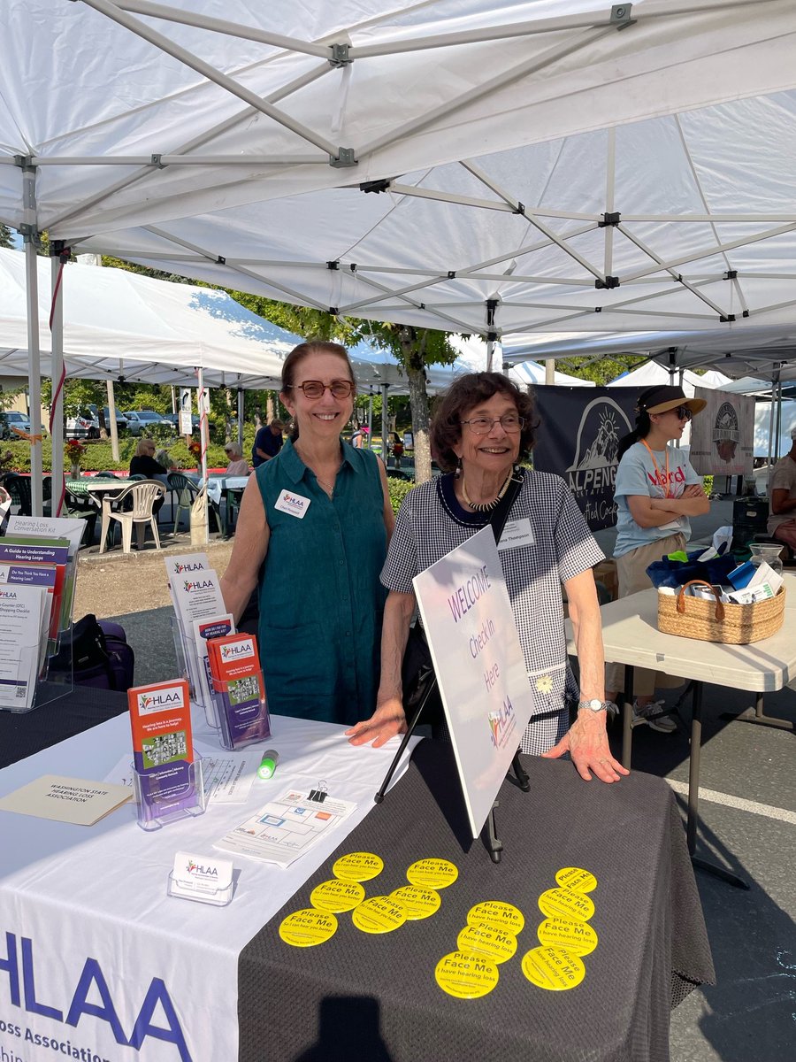 We're braving the heat at the Bellevue Farmers Market this afternoon. Come see us and grab a free "Face Me, I Have A Hearing Loss" button.

#Bellevue #BellevueFarmersMarket <a href="/BellevueFarmMkt/">Bellevue Farmers Market</a> 
#HearingLoss