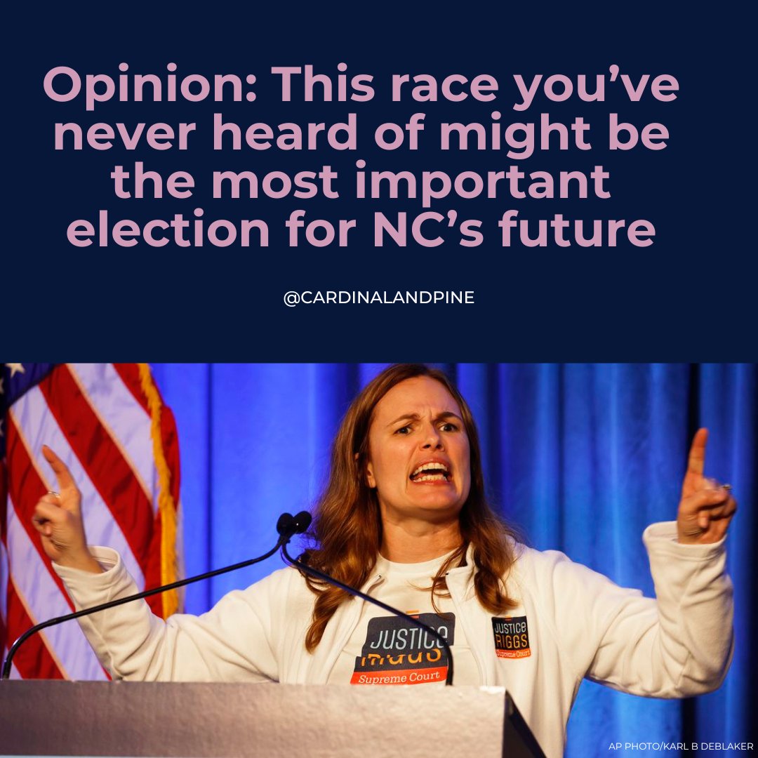 Voters have the opportunity to shape the future of NC in this year’s Supreme Court election, Rep. <a href="/marciahmorey/">Rep. Marcia Morey</a> of Durham writes.

cardinalpine.com/opinion/opinio…