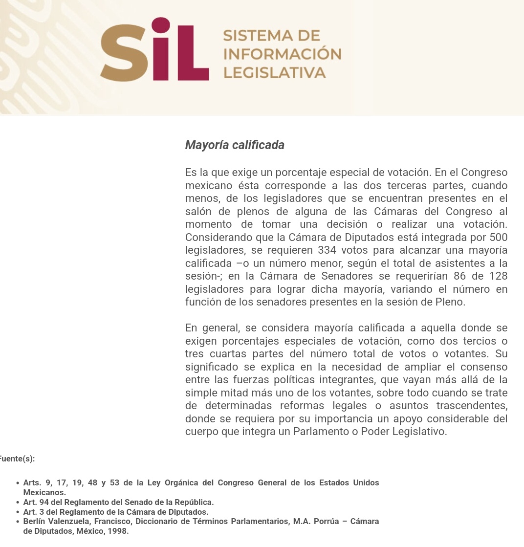ricksaurio's tweet image. Para que no quede dudas 86 es el número que se requiere para tener la mayoría calificada no 85 como pretenden hacer creer los de morena  #ReformaAlPoderJudicial NO VA!