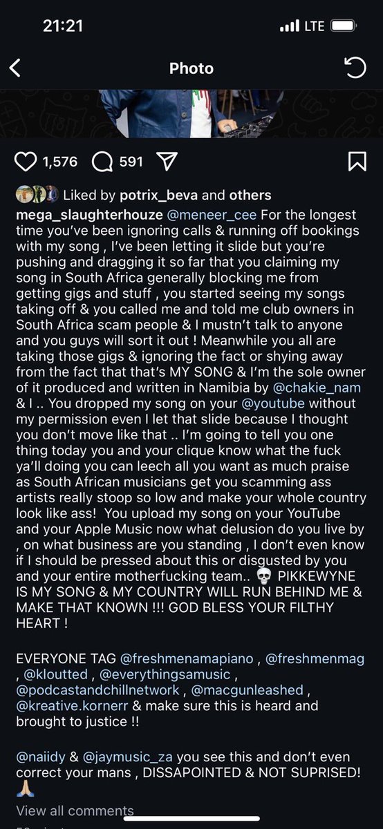 Please help me spread the word , I need justice to be granted that’s an all Namibian song .🇳🇦❤️‍🩹