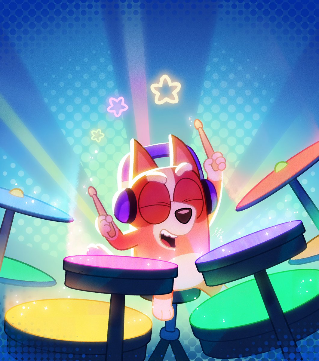 A Bingo illustration I made to celebrate how talented she is 🤘 (and the mini's)