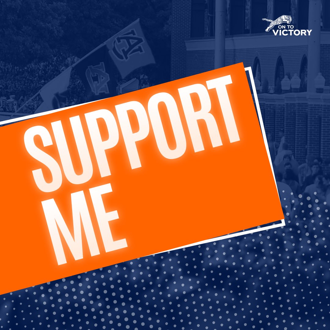 Hey Auburn Family!
For as low as $17/month, you can support me directly when you sign-up using the link in my bio. Support me in my journey with Auburn Athletics and be part of our success. 🏆

Your support means everything to us. Let's make this season unforgettable! War Eagle!