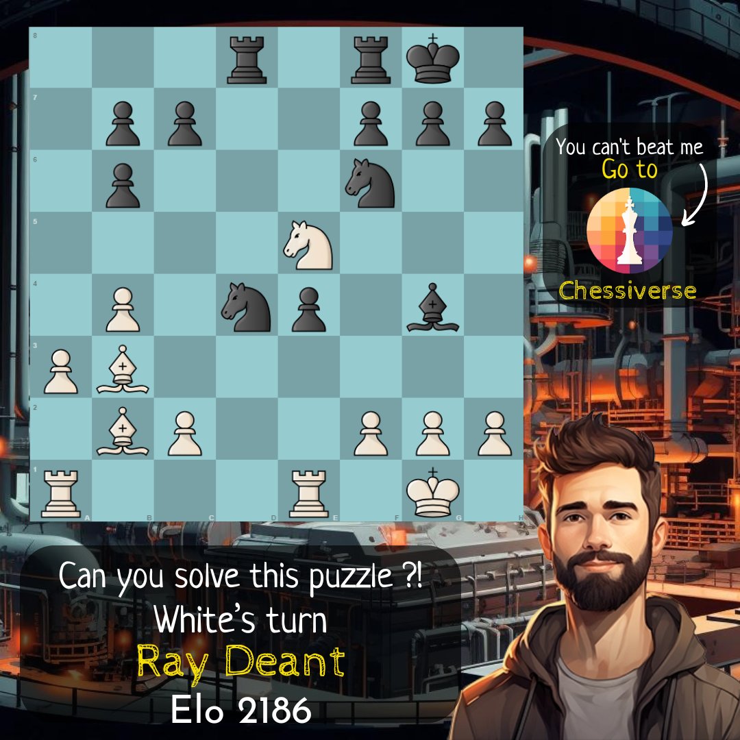 Chessiversegame's tweet image. Your path to chess excellence begins at Chessiverse. Start training today!
Can you solve this puzzle !! #chessiverse #Checkmate #ChessMastery #Chess #chesspuzzle #chesstrap #chess