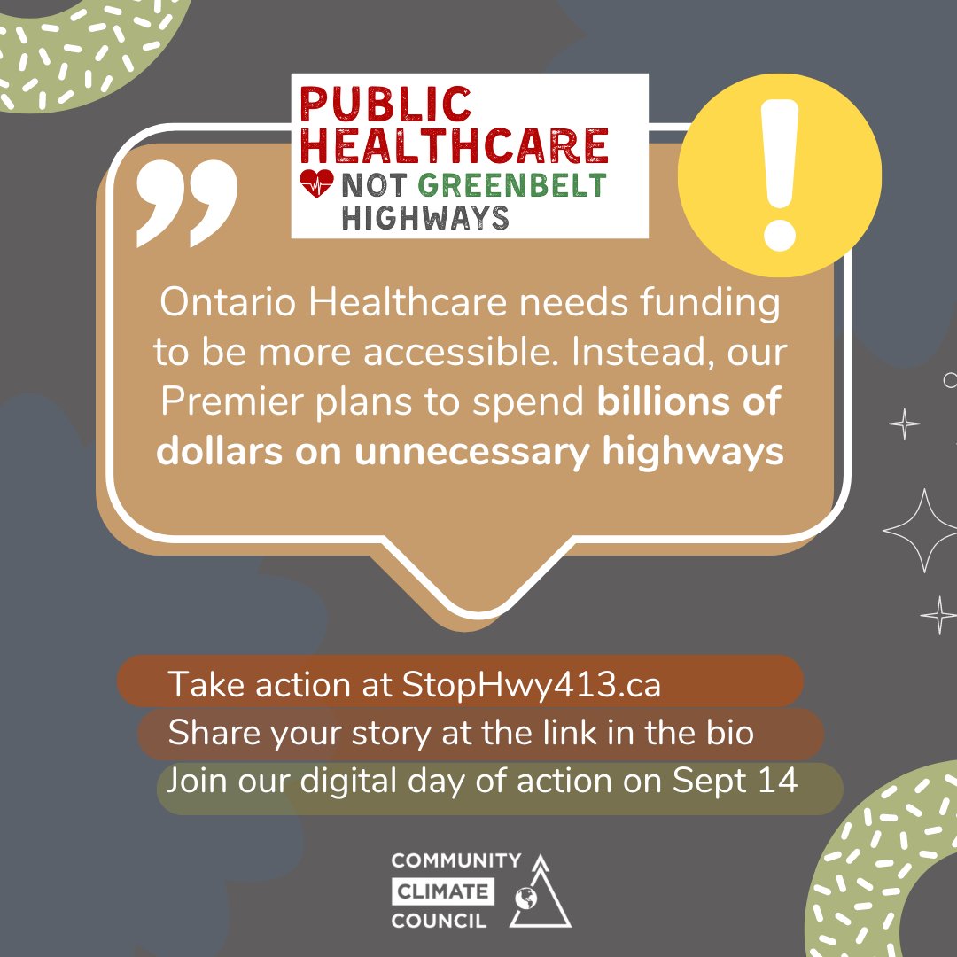Brampton Civic Hospital often operates beyond capacity with over 130,000 ER visits yearly, straining patient care. Amidst a healthcare shortage, the gov’t plans to spend billions on two new highways through the Greenbelt. Share your healthcare story via link in bio. #StopHwy413