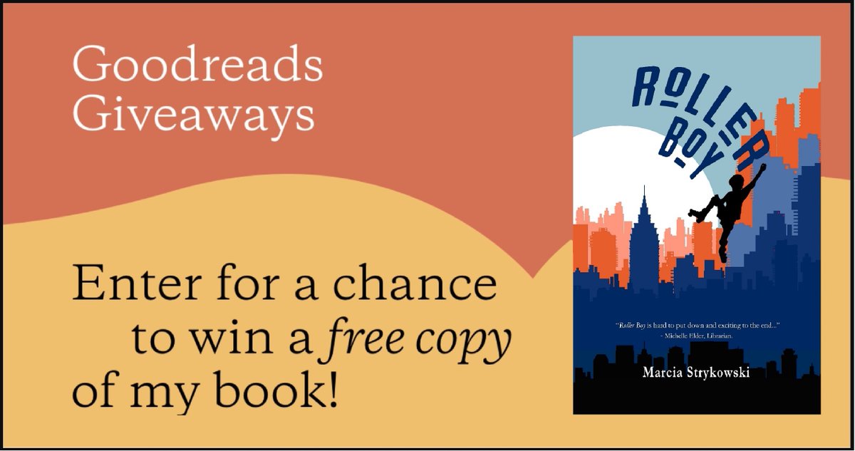ROLLER BOY Goodreads Giveaway is happening right now! Two paperback copies up for grabs—Good Luck! goodreads.com/giveaway/show/… #Giveaway  #middlegradefiction <a href="/Fitzroy_Books/">Fitzroy Books</a> <a href="/RegalHouse1/">Regal House Publishing</a> #kidlit