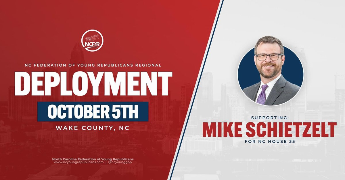 TriangleYR's tweet image. Save the date for door knocking on 10/5 from 9am-1pm for one of our own running for NC House 35 in Wake Forest!