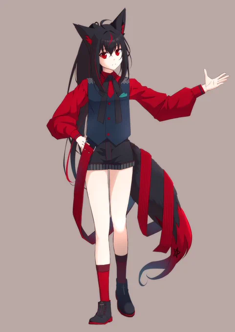 お誕生日おめでとう! 最近は黒ちゃんに着てほしい服を妄想して遊んでるよ #黒上フブキ生誕祭2024 #絵フブキ