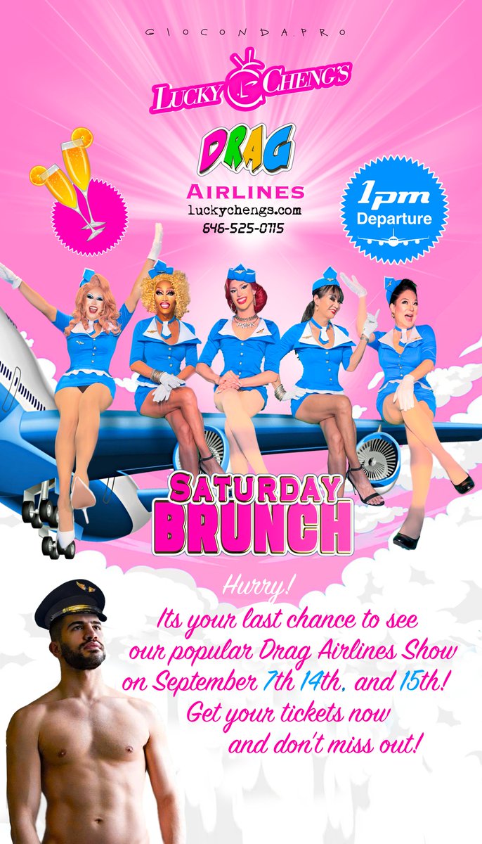 Hurry! It's your last chance to see our popular Drag Airlines Show on September 7th, 14th, and 15th!
Get your tickets now and don't miss out!
Admission tickets available here: luckychengs.com/book-now