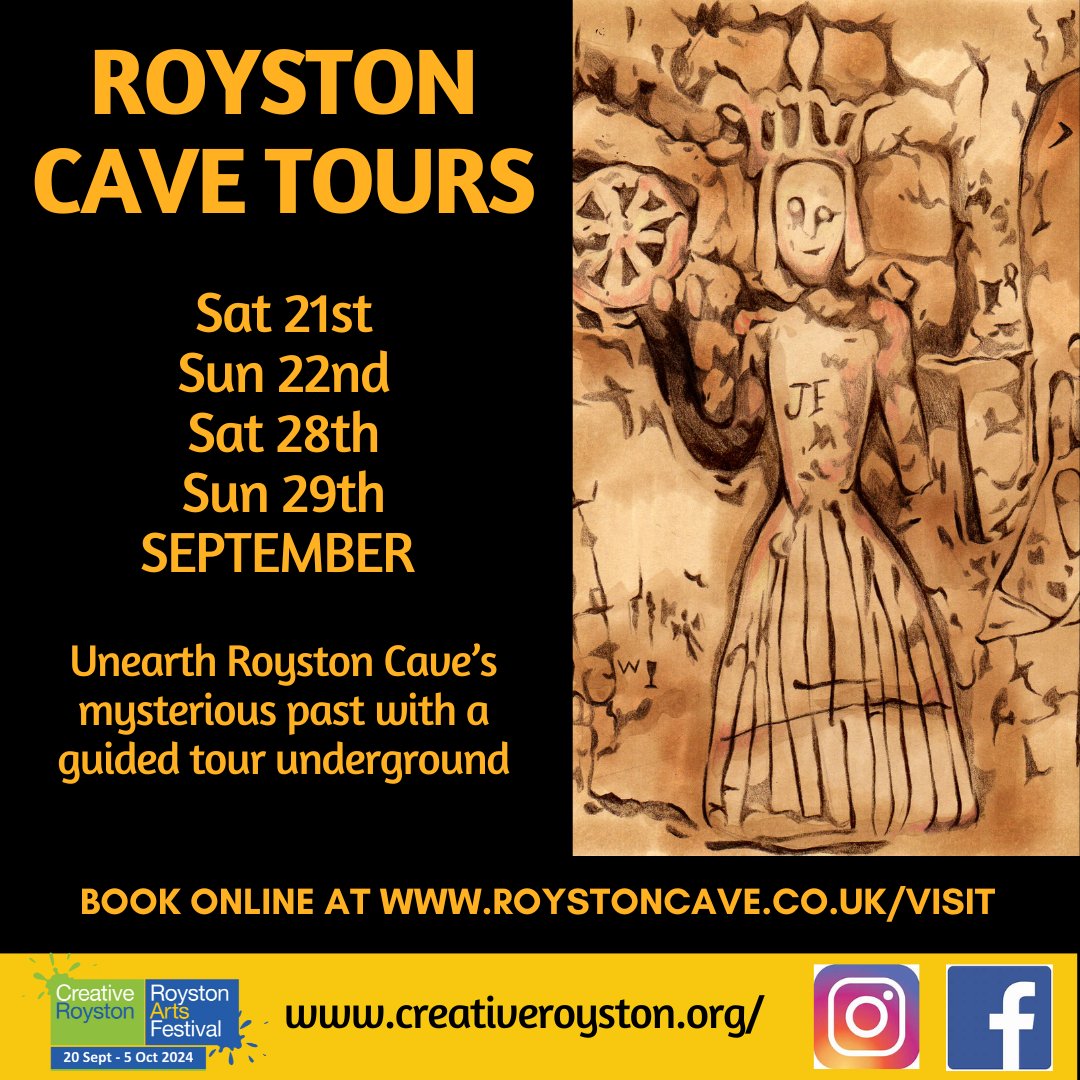ROYSTON ARTS FESTIVAL 2024-TOURS!

Visit our amazing &amp; unique Royston Cave! Book online at roystoncave.co.uk/visit

Full info: bit.ly/RoystonArtsFes…

creativeroyston.org

#royston #roystonartsfestival #roystoncave #roystonhertfordshire #hertfordshire #cambridge