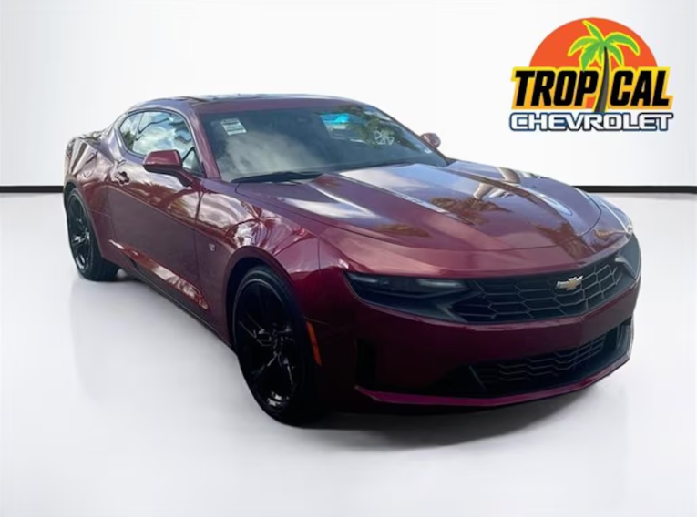 TropicalChevy's tweet photo. Check out this used 2023 Chevrolet Camaro 3LT! With its head-turning design and exhilarating performance, this sports car is ready to hit the road and make a statement. View here! https://t.co/b3qzipNJCn https://t.co/hkg4kdDqbo