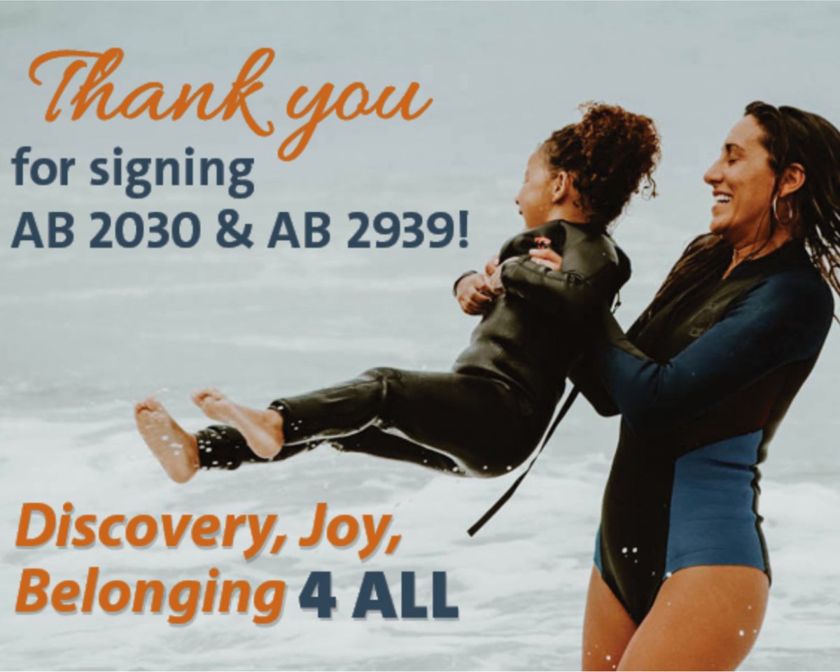 Thank you <a href="/GavinNewsom/">Gavin Newsom</a> for signing #AB2038 and #AB2939 to cut red tape so non-commercial groups like us can offer our communities the programs they need to feel welcome and thrive in nature. Thank you <a href="/QuirkSilvaCA/">Sharon Quirk-Silva</a> &amp; @RendonAD62 for authoring these important bills!