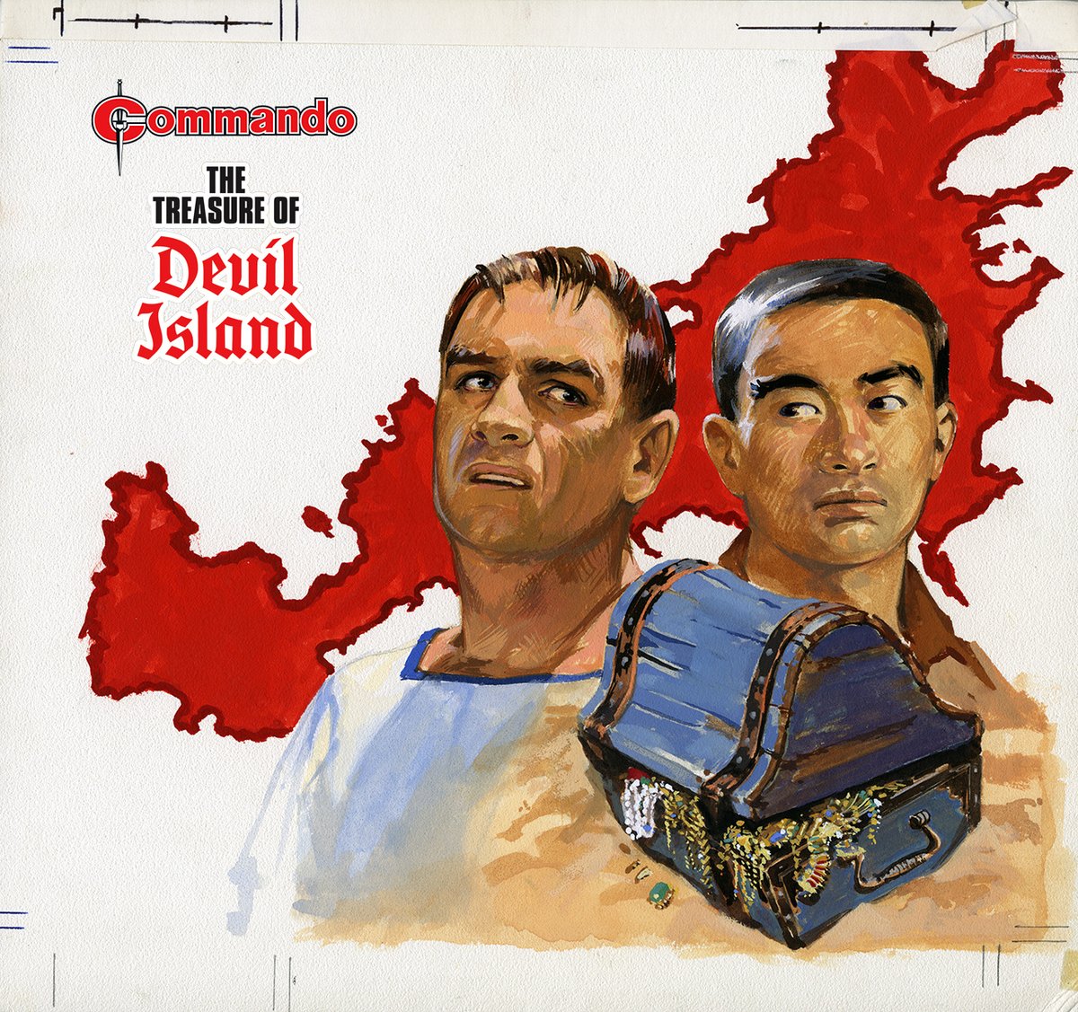 CommandoComic's tweet image. Not every desert island is a paradise... as the shipwrecked British sailors washed up on Tarotonga were quick to find out. They’d barely dragged themselves ashore when an eerie wailing echoed along the beach and chilled their blood! Issue 5786 is out soon! - QM