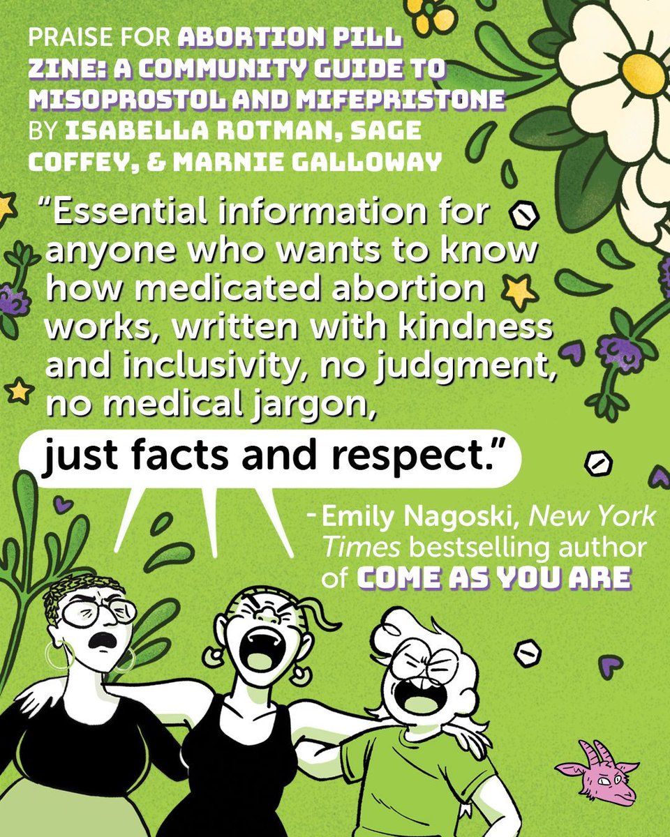 Silver Sprocket (@silversprocket_) on Twitter photo Just TWO WEEKS until the release of Abortion Pill Zine: A Community Guide to Misoprostol and Mifepristone by <a href="/IsabellaRotman/">π§πΌββοΈ Isabella Rotman π</a>, <a href="/SageCoffey/">Sage Coffey β¨</a> & <a href="/MarnieGalloway/">Marnie Galloway</a>!
In <a href="/emilynagoski/">emily nagoski</a>'s words, this zine is "essential information for anyone who wants to know how medicated abortion works." Just TWO WEEKS until the release of Abortion Pill Zine: A Community Guide to Misoprostol and Mifepristone by <a href="/IsabellaRotman/">π§πΌββοΈ Isabella Rotman π</a>, <a href="/SageCoffey/">Sage Coffey β¨</a> & <a href="/MarnieGalloway/">Marnie Galloway</a>!
In <a href="/emilynagoski/">emily nagoski</a>'s words, this zine is "essential information for anyone who wants to know how medicated abortion works."