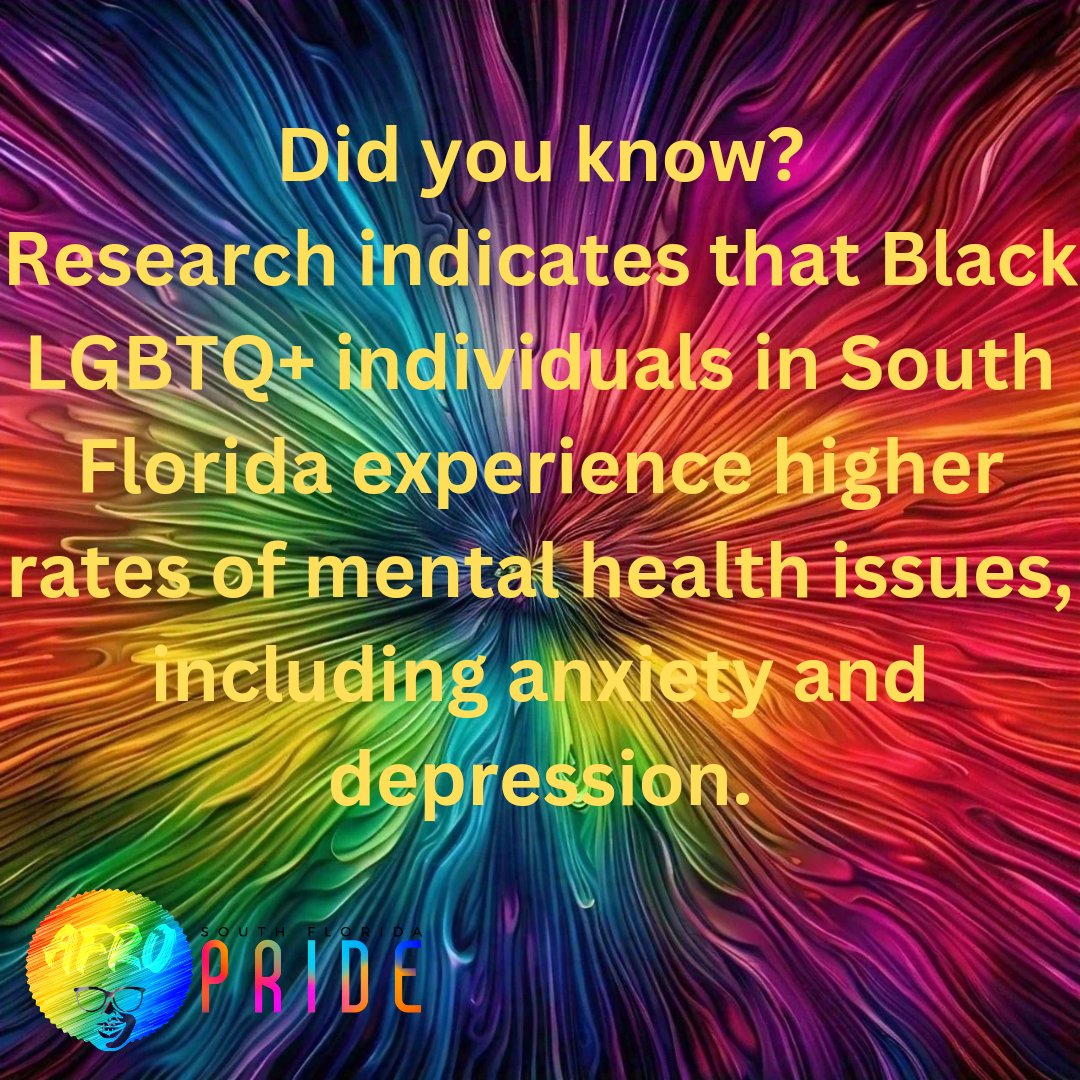 Research indicates that Black LGBTQ+ individuals in South Florida experience higher rates of mental health issues, including anxiety and depression.