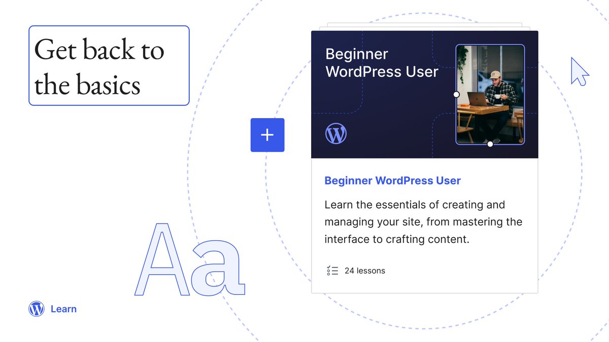 WordPress's tweet image. New to using WordPress or know someone who is? Start with the basics in a format that’ll grow your skills—and your confidence. Check out the Beginner WordPress User Learning Pathway on Learn WordPress: bit.ly/4dHBJbG

#WordPress #LearnWP