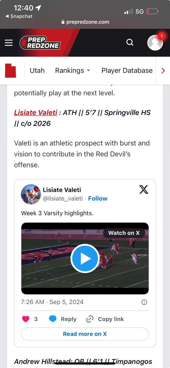 Thank you <a href="/PrepRedzoneUT/">Prep Redzone Utah</a> for the shout out. 🙏🏽