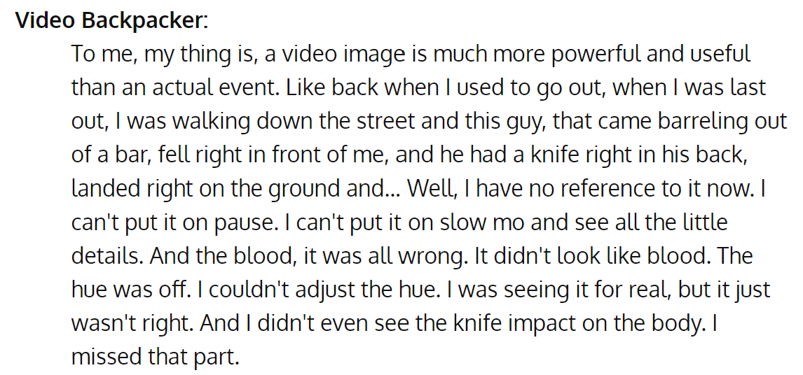 dogsgomoo's tweet photo. "To me, a video image is much more powerful and useful than an actual event." - Slacker, 1990 
Just, super ahead of it's time. Worth a watch if you've never seen it. Worth a rewatch if you did. 
(Do not, whatever you do, confuse it with Slackers, 2002.) https://t.co/gsJUx1bEca