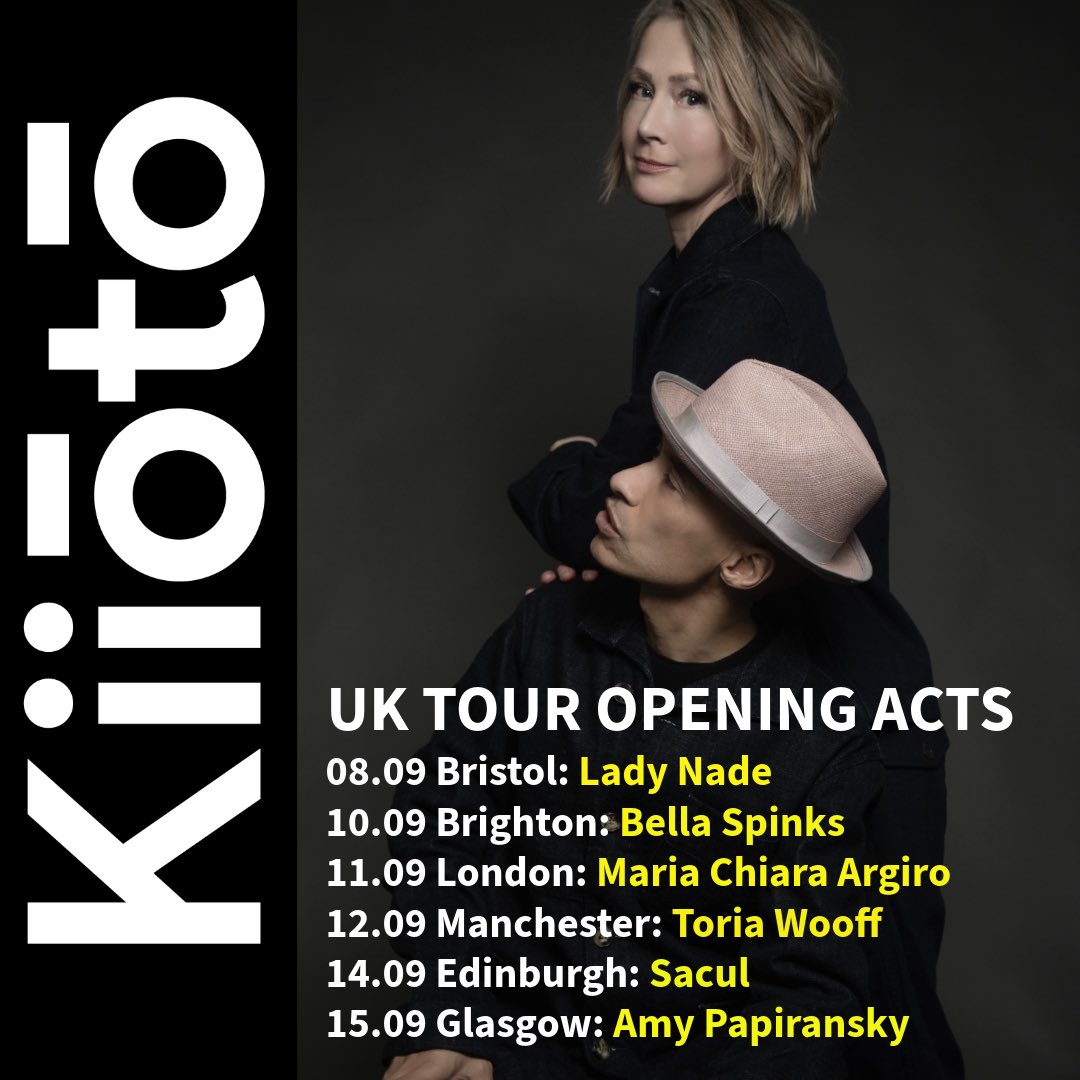 Kiiōtō (@we_are_kiioto) on Twitter photo Proud to announce the awesome opening acts for our September UK Tour 😍
Come early to make the most of them!
Get your tickets while you can: kiioto.com
<a href="/LadyNade/">Lady Nade</a> <a href="/BellaSpinks/">Bella Spinks</a> <a href="/toriawooff/">Toria Wooff</a> <a href="/amypapiransky/">Amy Papiransky</a> Proud to announce the awesome opening acts for our September UK Tour 😍
Come early to make the most of them!
Get your tickets while you can: kiioto.com
<a href="/LadyNade/">Lady Nade</a> <a href="/BellaSpinks/">Bella Spinks</a> <a href="/toriawooff/">Toria Wooff</a> <a href="/amypapiransky/">Amy Papiransky</a>