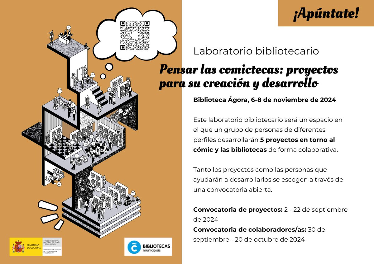 📚Ya podéis enviar vuestros proyectos de mangatecas, comitecas y fanzinotecas a “Pensar las comictecas: proyectos para su creación y desarrollo”, laboratorio bibliotecario cuya presente edición estará enfocada en el maravilloso mundo del cómic 👉t.ly/6WPSL 💭