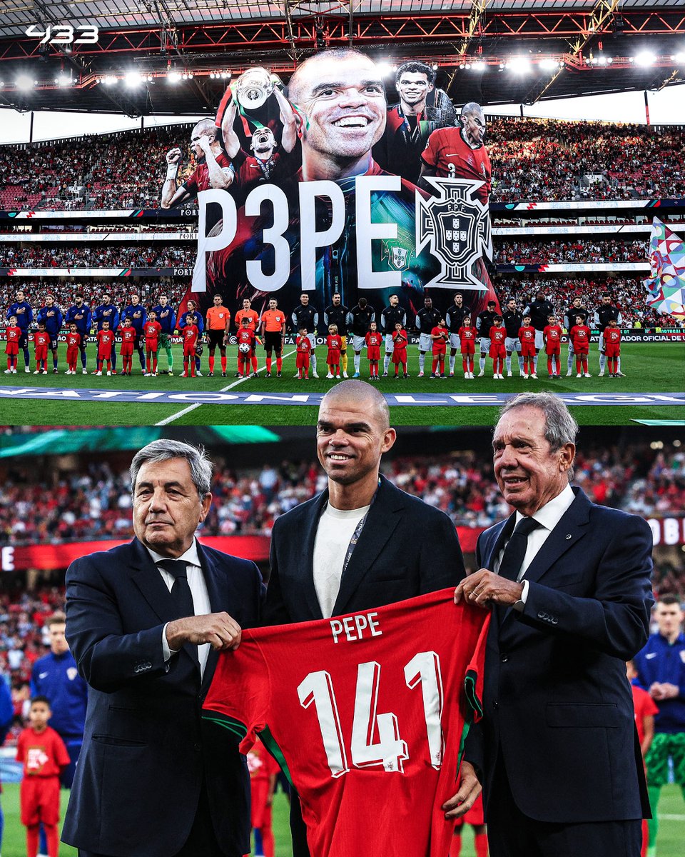 Portugal honor Pepe with a brilliant tifo after his retirement from football 🇵🇹❤️