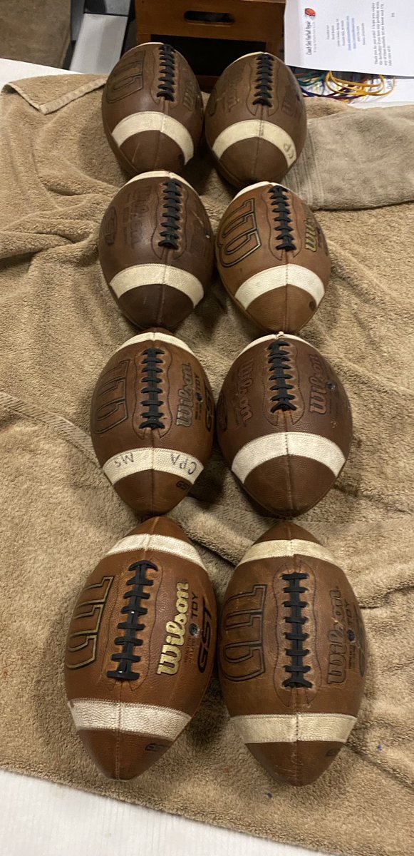 DA Sedmak (@coachsedfb) on Twitter photo 8 footballs repaired for Coach Bob Derosier and <a href="/ChandlerPrep_FB/">Chandler Prep Titan Football</a> in AZ. If you need this service, contact me.
CoachSedFBRepair.com 8 footballs repaired for Coach Bob Derosier and <a href="/ChandlerPrep_FB/">Chandler Prep Titan Football</a> in AZ. If you need this service, contact me.
CoachSedFBRepair.com