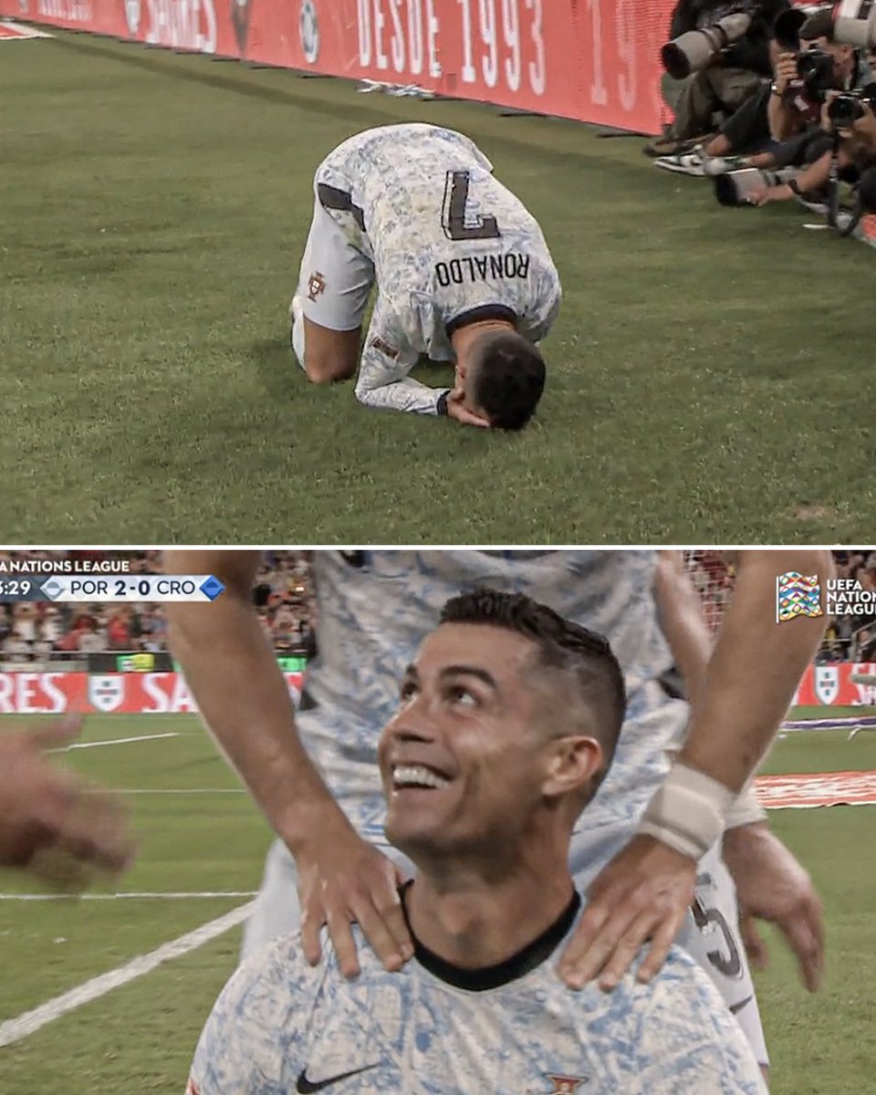 Cristiano Ronaldo was emotional after scoring his 900th goal of his career 🥹❤️