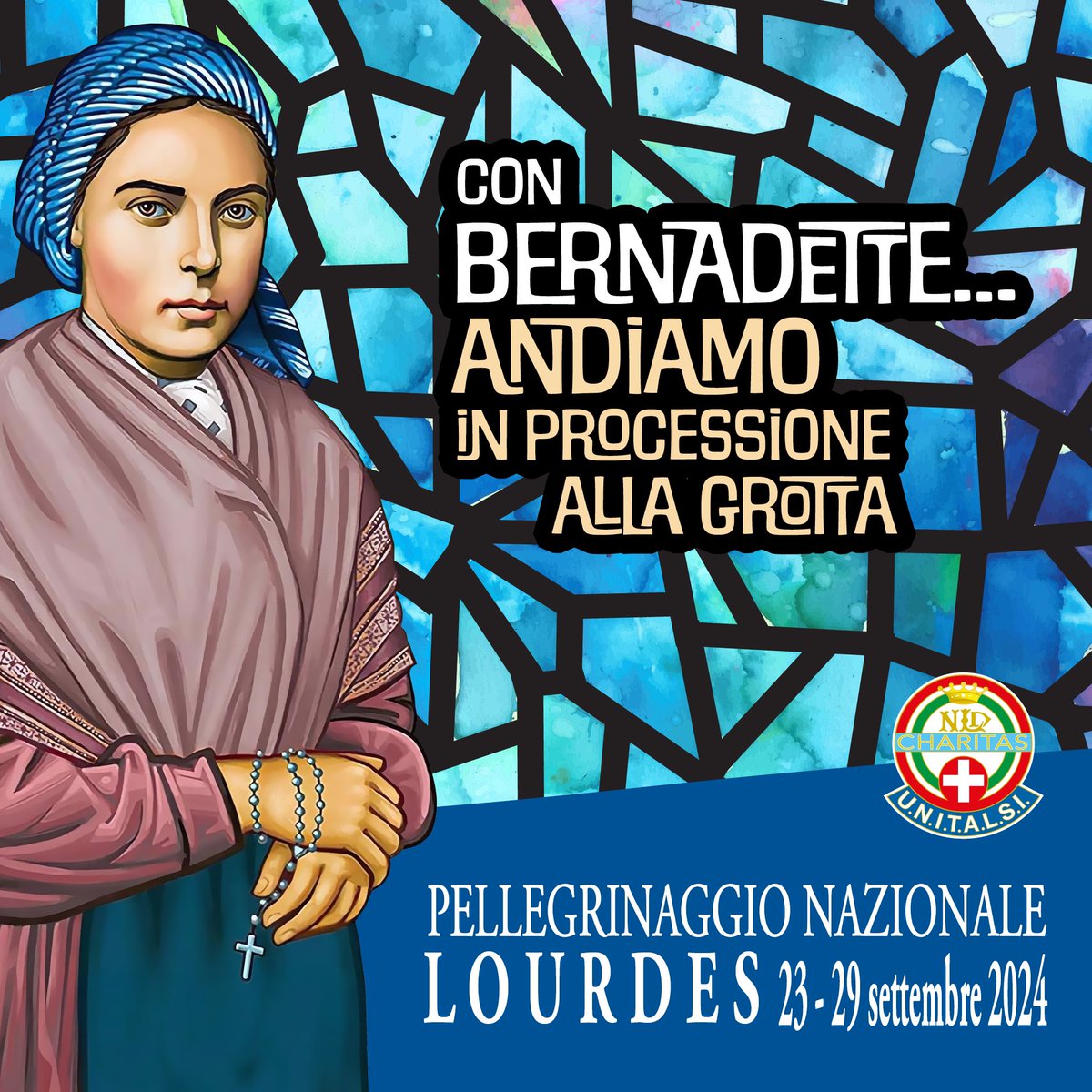 Dal 23 al 29 settembre a Lourdes il Pellegrinaggio Nazionale. L’incontro ispirato dalla Fede alimenterà la Speranza e guiderà il nostro cuore verso la Carità. Affinché grazie all’Amore che sperimenteremo le persone sole, ammalate e fragili non si sentano mai escluse e abbandonate
