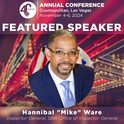 SBA OIG (@sbaoig) on Twitter photo This November, IG Ware will be representing <a href="/SBAOIG/">SBA Office of Inspector General</a> at the 2024 National Association of Government Guaranteed Lenders' Annual Conference (<a href="/naggl7a/">Naggl7a</a>). At this event, he will be providing an Inspector General perspective into our oversight of SBA’s PPP and 7(a) Program. This November, IG Ware will be representing <a href="/SBAOIG/">SBA Office of Inspector General</a> at the 2024 National Association of Government Guaranteed Lenders' Annual Conference (<a href="/naggl7a/">Naggl7a</a>). At this event, he will be providing an Inspector General perspective into our oversight of SBA’s PPP and 7(a) Program.
