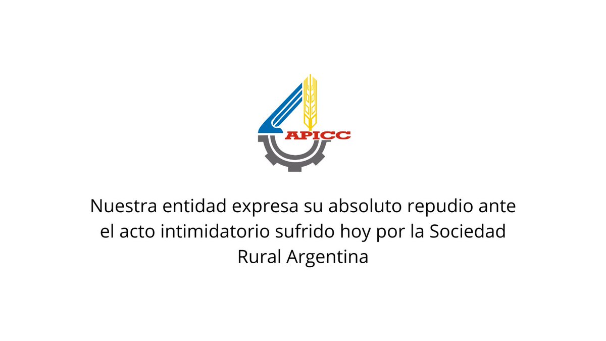 Repudiamos el atentado a la Sociedad Rural Argentina.