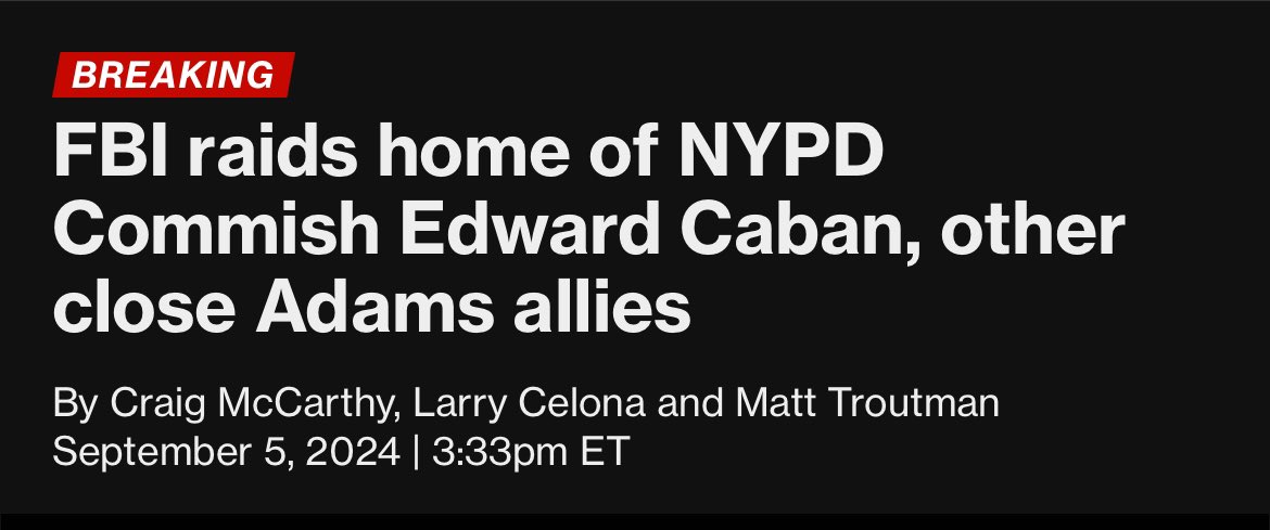 The police commissioner and two deputy mayors. When will Adams don and orange jumpsuit?

nypost.com/2024/09/05/us-…