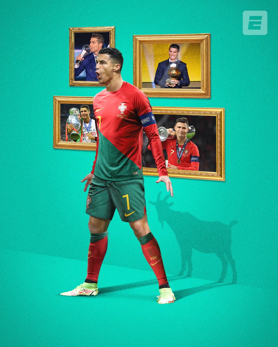 ESPNFC's tweet image. Cristiano Ronaldo&apos;s 900 career goals:

⚽️ 450 for Real Madrid
⚽️ 145 for Man United
⚽️ 131 for Portugal
⚽️ 101 for Juventus
⚽️ 68 for Al Nassr
⚽️ 5 for Sporting

LEGENDARY 🐐👑