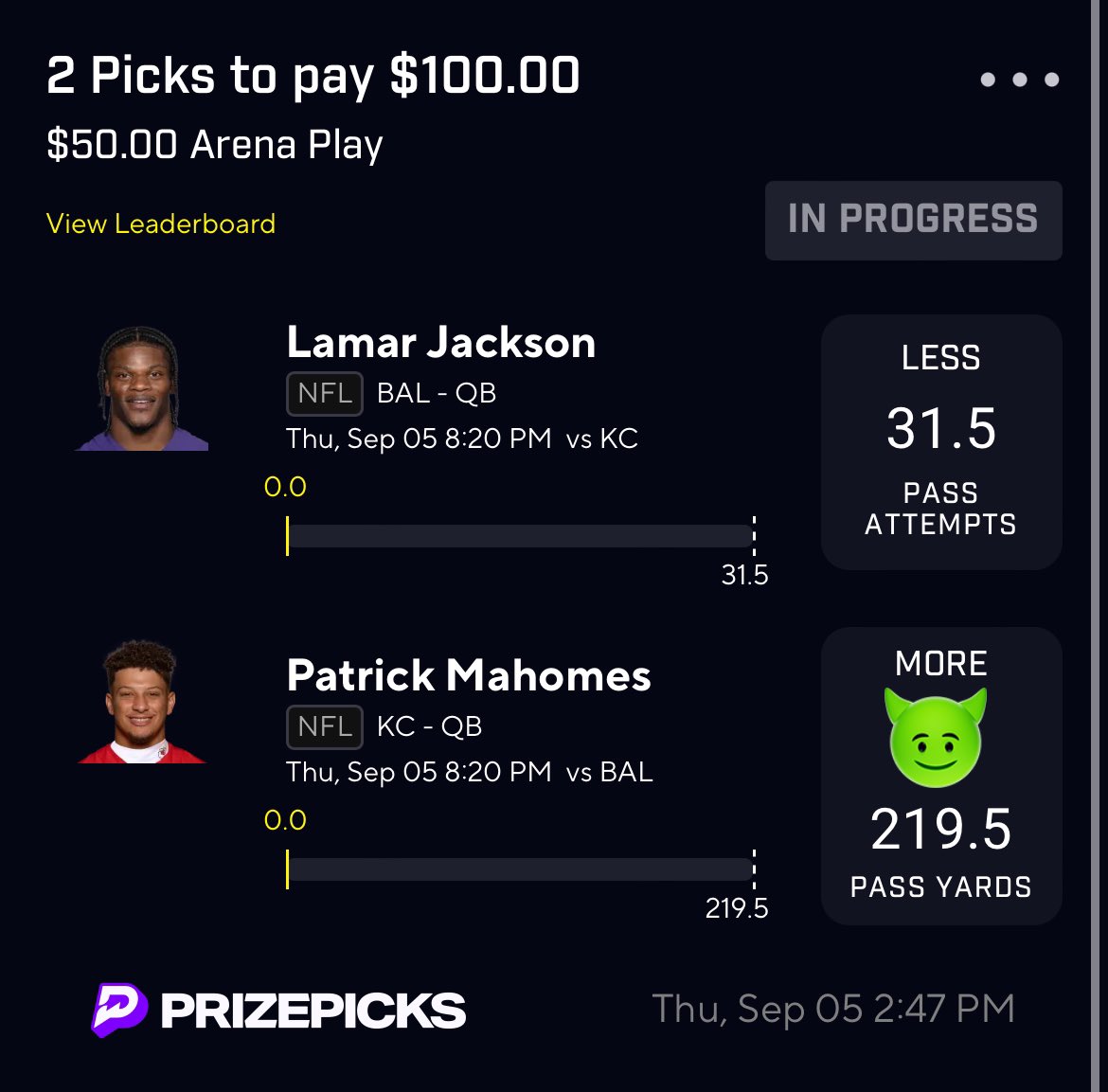 J9Props_'s tweet photo. Just a lil goblin double up ๐จ
#GamblingX #NFL #TNFB #PrizePicks #WhoIsJ9 #J9๐ชผ #BaneSquad https://t.co/32bDwTzLzf