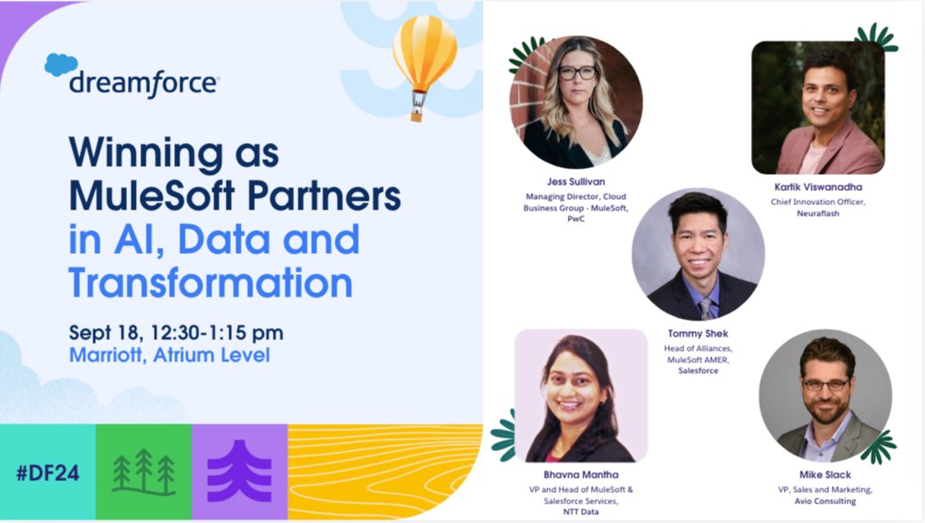 AmandaPRecruit's tweet photo. Join NTT DATA and MuleSoft at Dreamforce for this breakout session with #integration and #automation experts. 
Add it to your agenda.
#DF24 #SalesforcePartner #MuleSoft https://t.co/Yk2lF0EHPo https://t.co/RxitgAVSN1