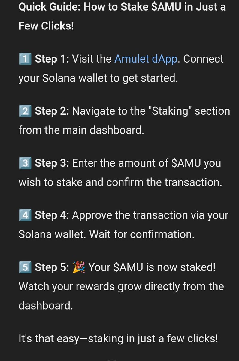 deenu_z's tweet image. 7/8 🎥 Bonus guide: How to stake $AMU in just a few clicks! 

Stay tuned for more tutorials to help you navigate Amulet V3 like a pro!

 #HowToCrypto #DeFiTutorial