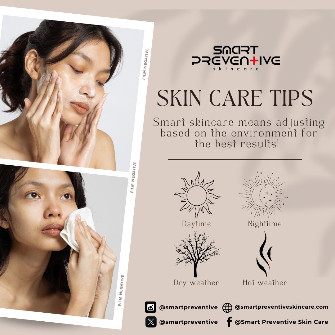 SmartPreventive's tweet image. 🌟 Your skincare should be as unique as you are! 🌟

Our founder&apos;s dynamic skincare philosophy adjusts for day 🌞 (UV protection) and night 🌙 (repair &amp;amp; hydration), with added moisture for dry weather and Vitamin C for hot days. 
#SmartSkincare #PersonalizedBeauty #SkinHealth #AI