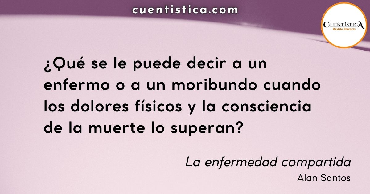 cuentisticamx's tweet photo. PATOGRAFÍAS
@AlanC_Santos1

¿Hay una forma «correcta» de comunicar la experiencia de la enfermedad que nos permita compartir la angustia o la pena de quien enferma? Probablemente no, pero la literatura puede ser una ruta para acercarnos un poco más a ella

https://t.co/sTnbpIcFoM https://t.co/F31DmWU6vp