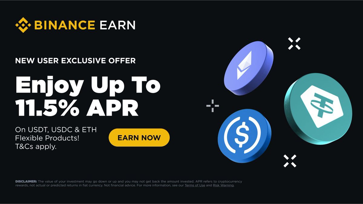 New to #BinanceEarn? Subscribe to $USDC, $USDT, or #ETH on Simple Earn and  enjoy up to 11.5% APR! Learn more 👉 https://t.co/yjHY8GwItK