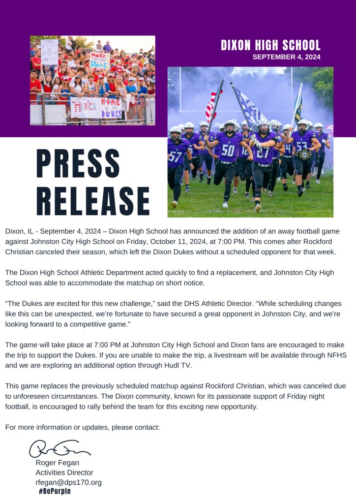 Dukes Football Update.  #BePurple