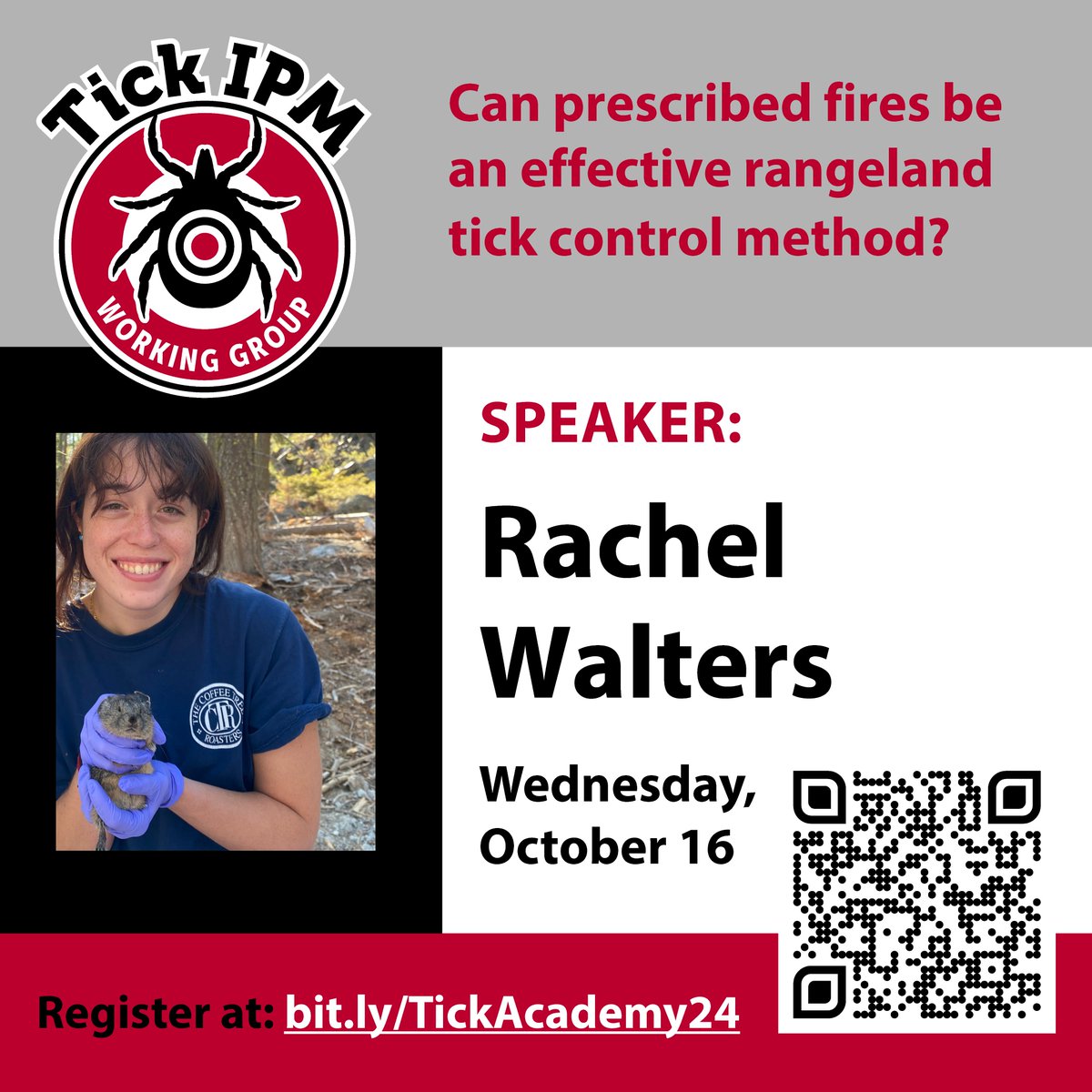 Tick IPM Working Group (@ipmtick) on Twitter photo Register for the Tick Academy to hear Rachel Walters from Texas A&M University-Kingsville present research on prescribed fires for rangeland tick control.
bit.ly/TickAcademy24
Thank you sponsors: <a href="/NorthShoreMAD/">North Shore Mosquito Abatement District</a>, <a href="/ProjectLyme/">Project Lyme</a>, <a href="/MainelyT/">Mainely Ticks</a>, Tick Box, <a href="/CentralMosquito/">Central LS Mosquito</a>, <a href="/ncipmc/">North Central IPM Center</a> Register for the Tick Academy to hear Rachel Walters from Texas A&M University-Kingsville present research on prescribed fires for rangeland tick control.
bit.ly/TickAcademy24
Thank you sponsors: <a href="/NorthShoreMAD/">North Shore Mosquito Abatement District</a>, <a href="/ProjectLyme/">Project Lyme</a>, <a href="/MainelyT/">Mainely Ticks</a>, Tick Box, <a href="/CentralMosquito/">Central LS Mosquito</a>, <a href="/ncipmc/">North Central IPM Center</a>
