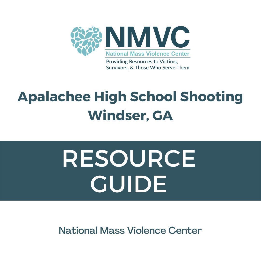 After the tragic and deadly shooting incident at #ApalacheeHighSchool in Winder, Georgia, we have prepared a Resource Guide for the community. We want victims, survivors, first responders, and community members to know they are not alone in their grief. nmvvrc.org/media/4s4bzkox…